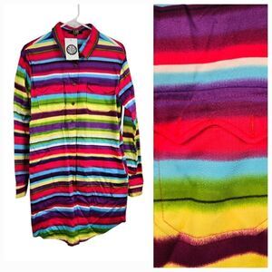L&B Lucky & Blessed Southwest NWT Rainbow Colorful Tunic Western Shirt Cowgirl